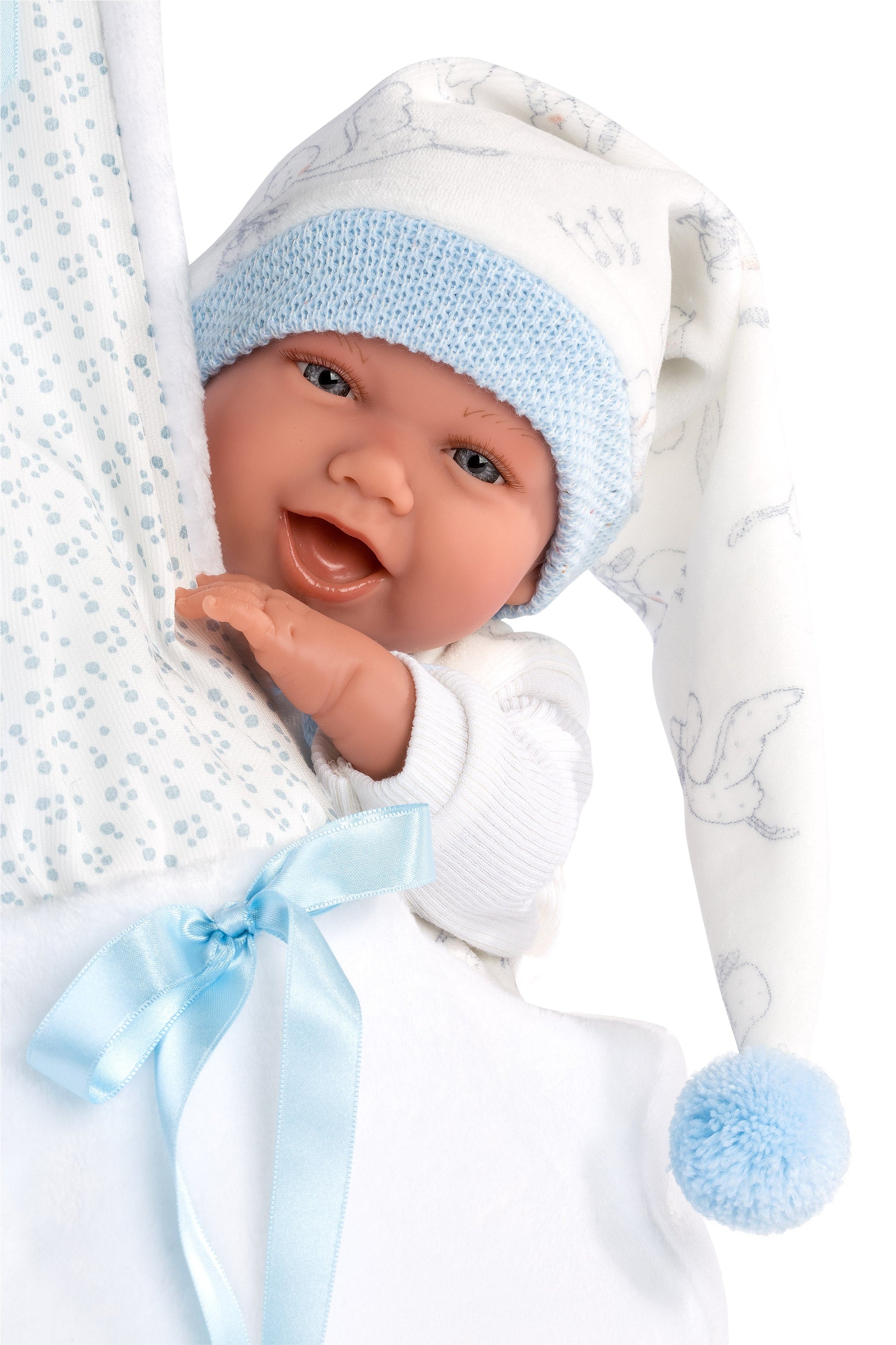 Llorens 16.5" Articulated New Born Drake With Carrycot Dolls