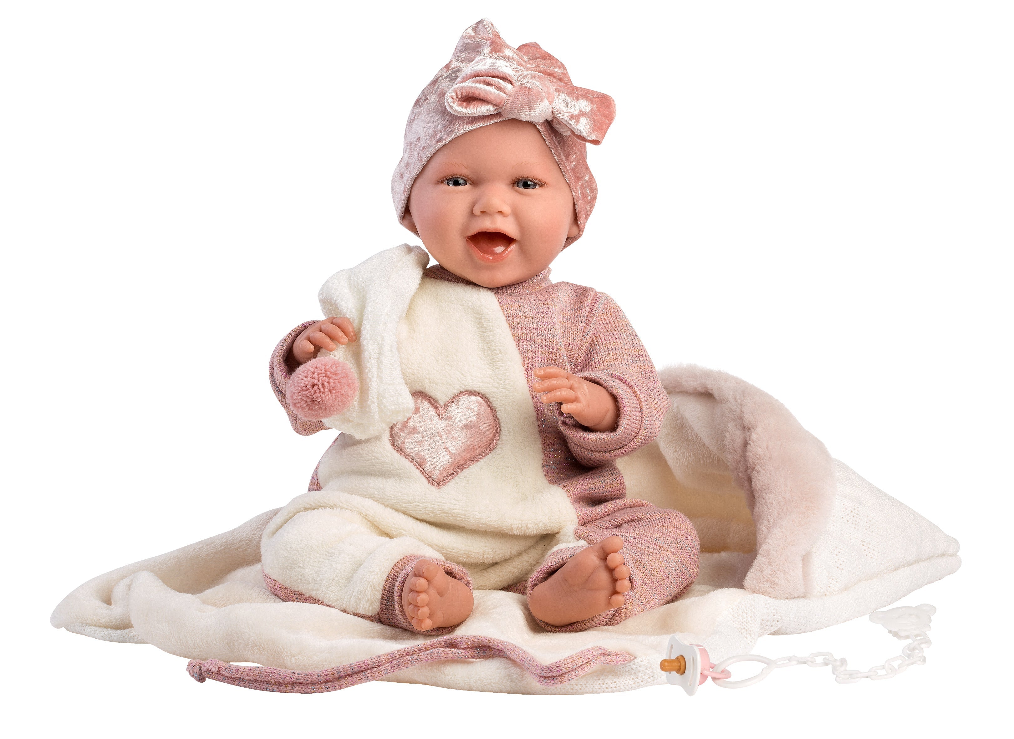 Llorens 16.5" Soft Body Crying Newborn Doll Estella with Blanket Dolls