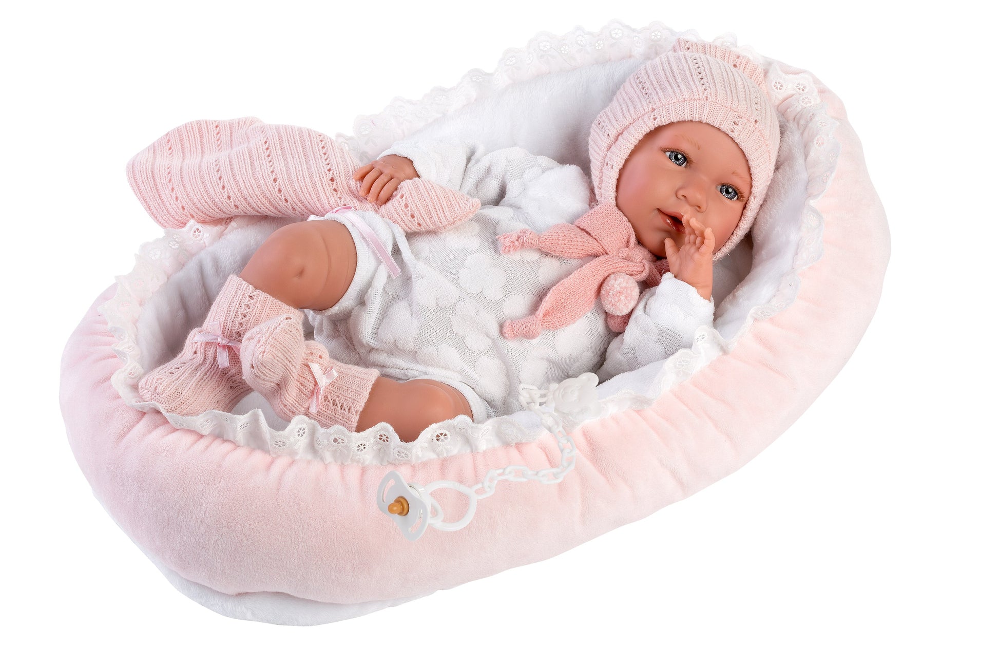 Llorens 16.5" Articulated New Born Holly With Cushion Dolls