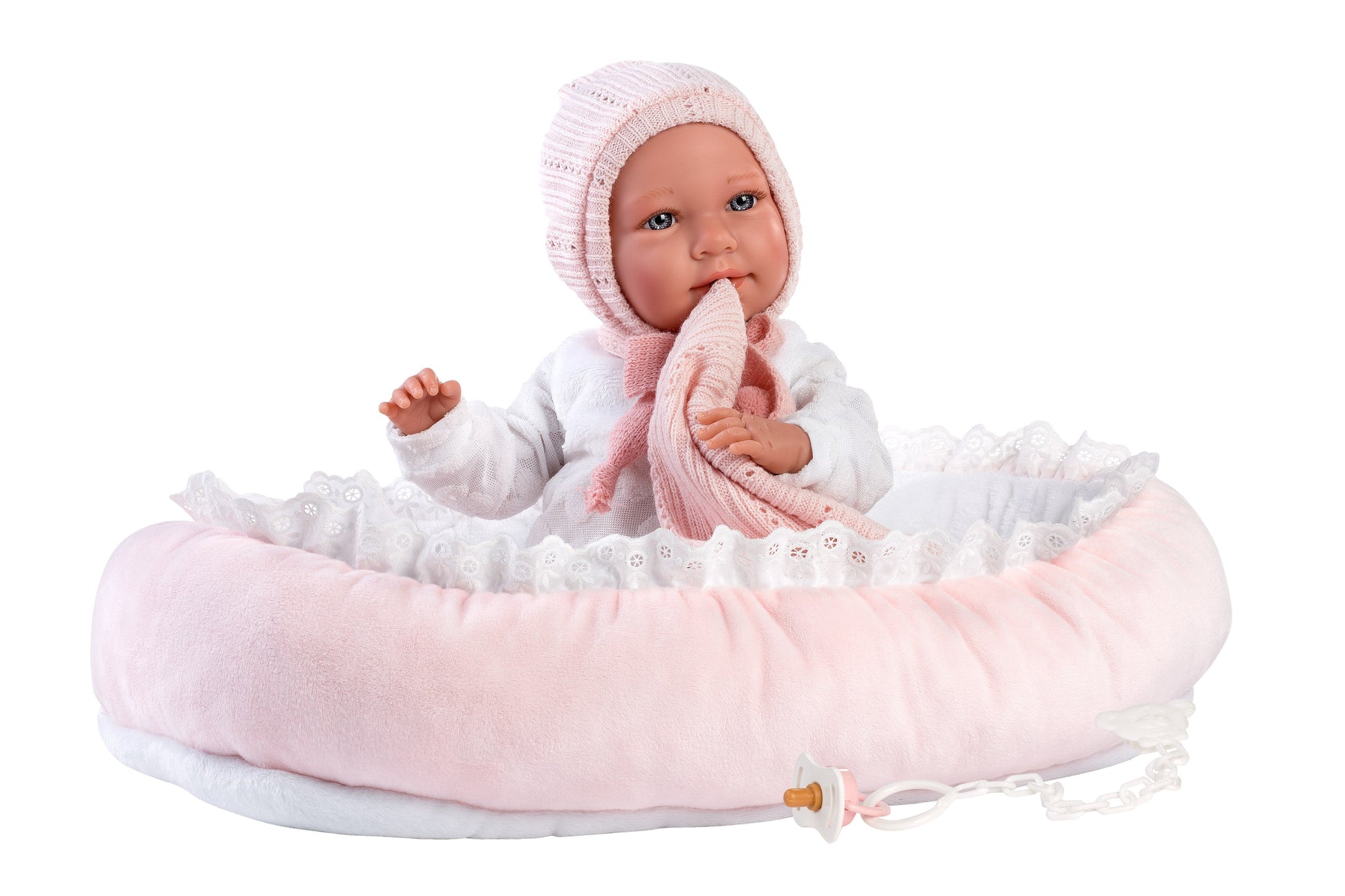 Llorens 16.5" Articulated New Born Holly With Cushion Dolls