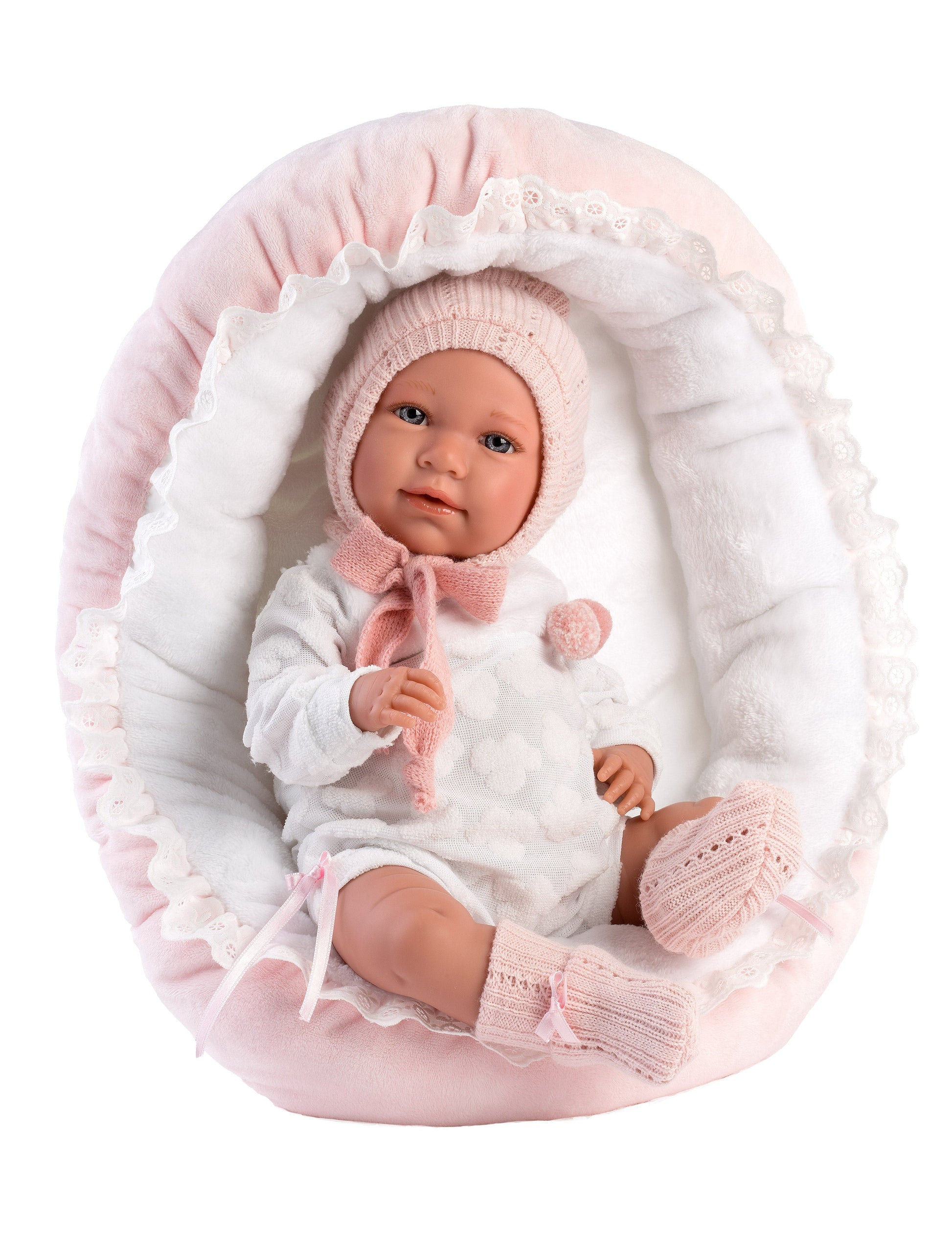 Llorens 16.5" Articulated New Born Holly With Cushion Dolls