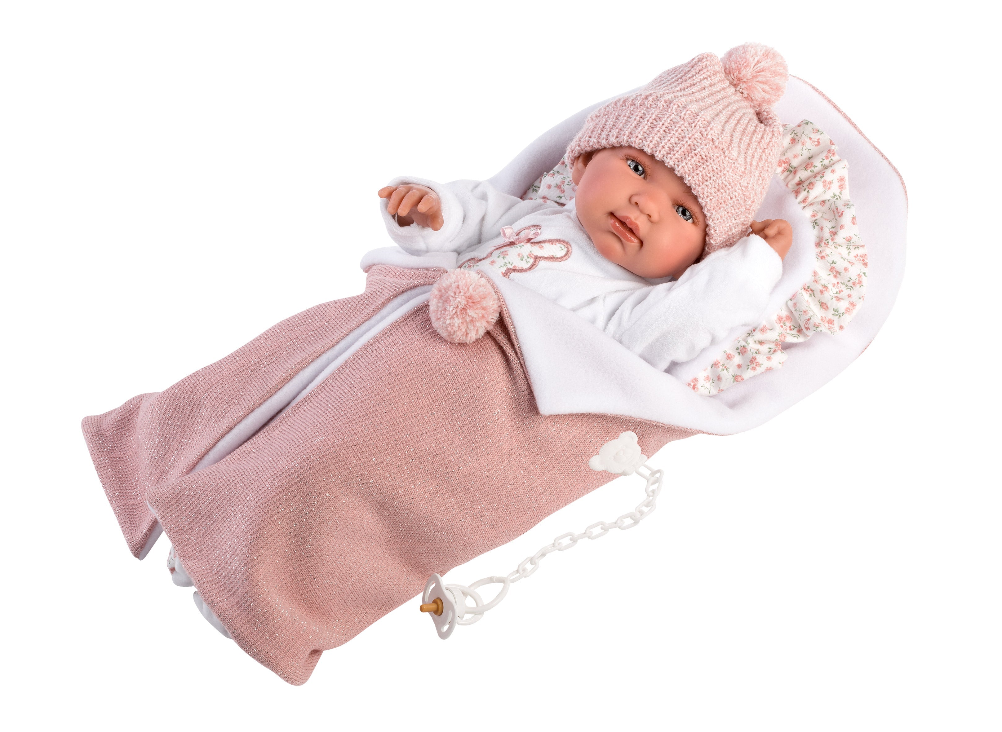 Llorens 17.3" Soft Body Crying Newborn Doll Tina with Blanket Dolls