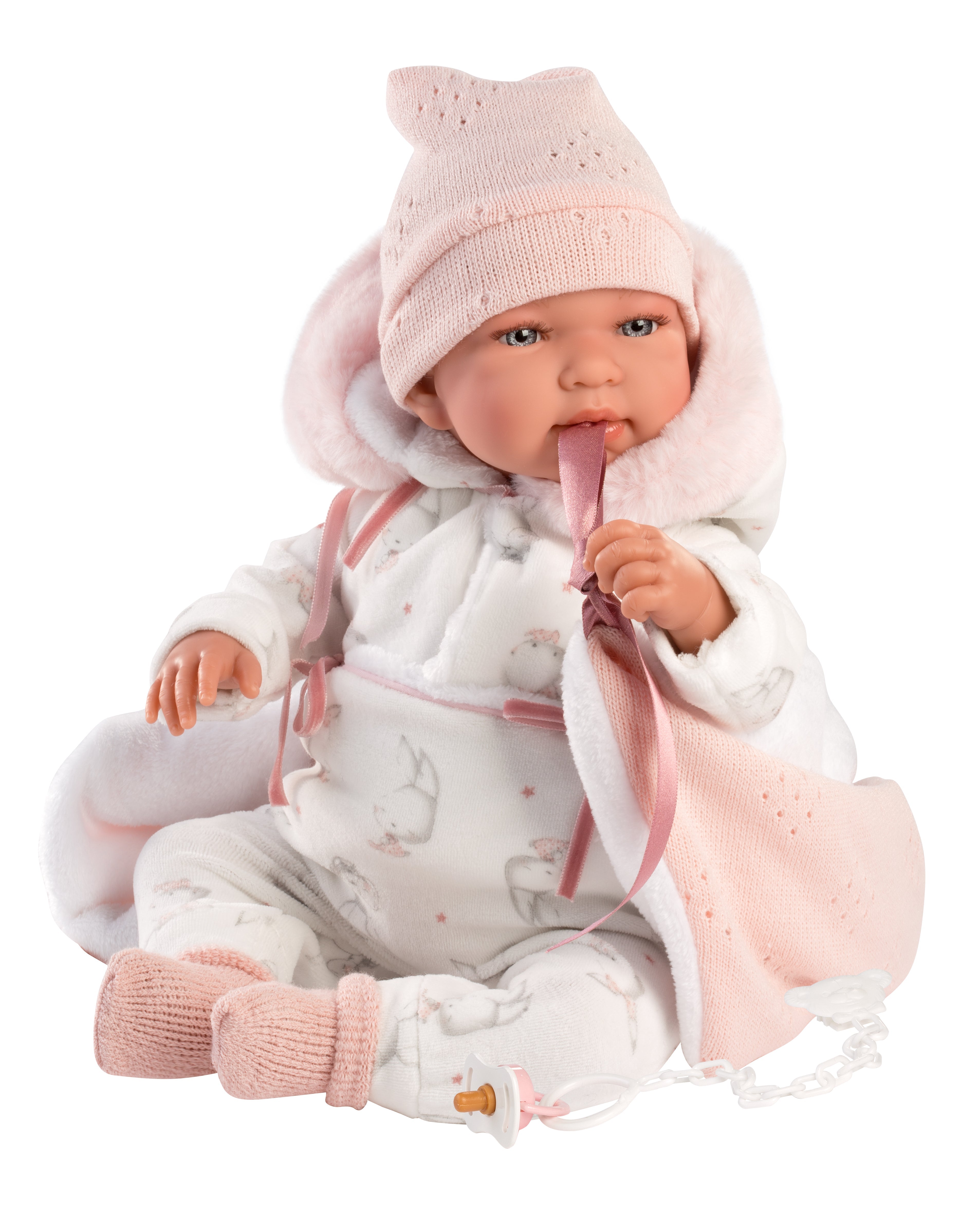 Llorens 17.3" Soft Body Crying Newborn Doll Paulina with Blanket Dolls