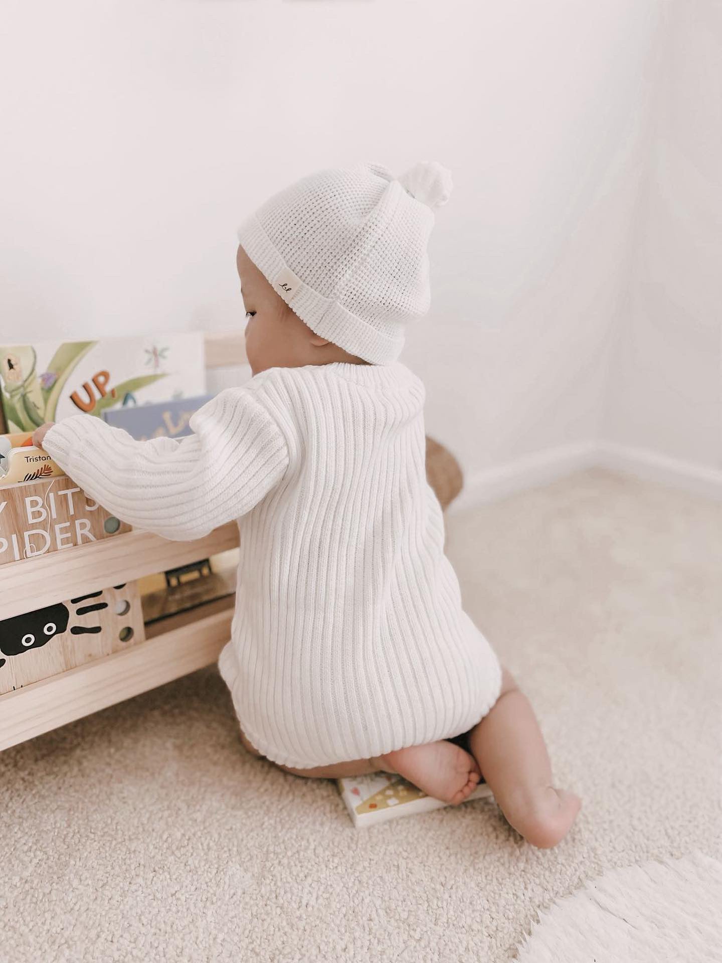 Chunky Rib Romper - White