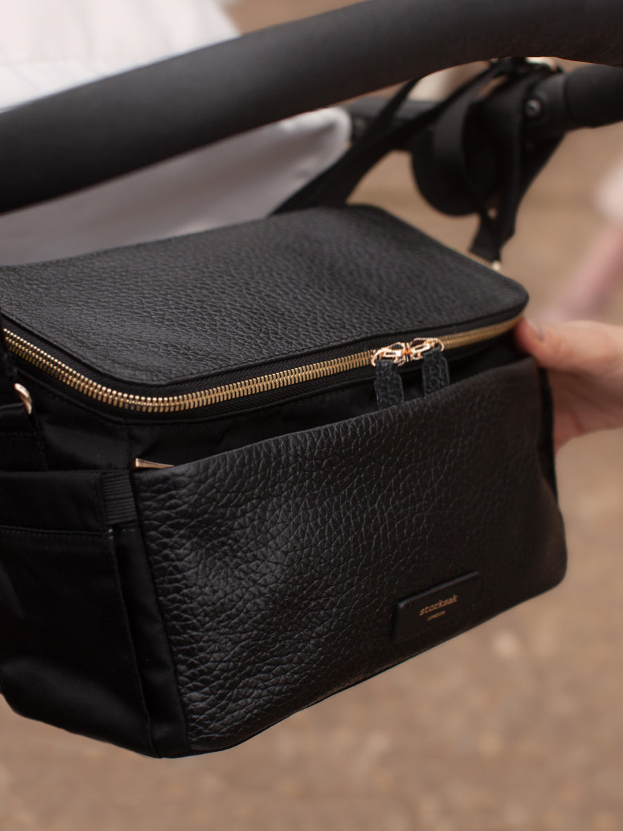 Storksak Alyssa Stroller Bag Black & Gold Stroller Bags