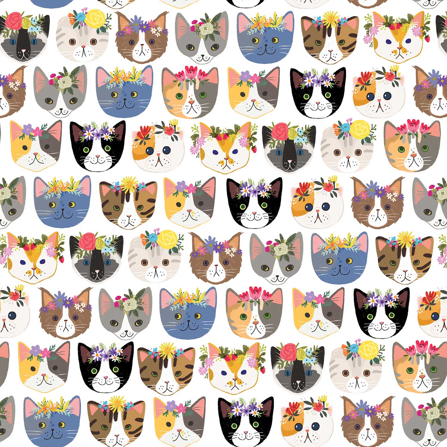 B129a Cats Gift Wrapping Paper Swatch 