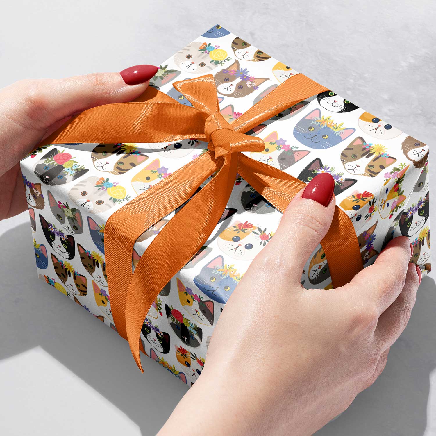 B129b Cats Gift Wrapping Paper Gift Box 