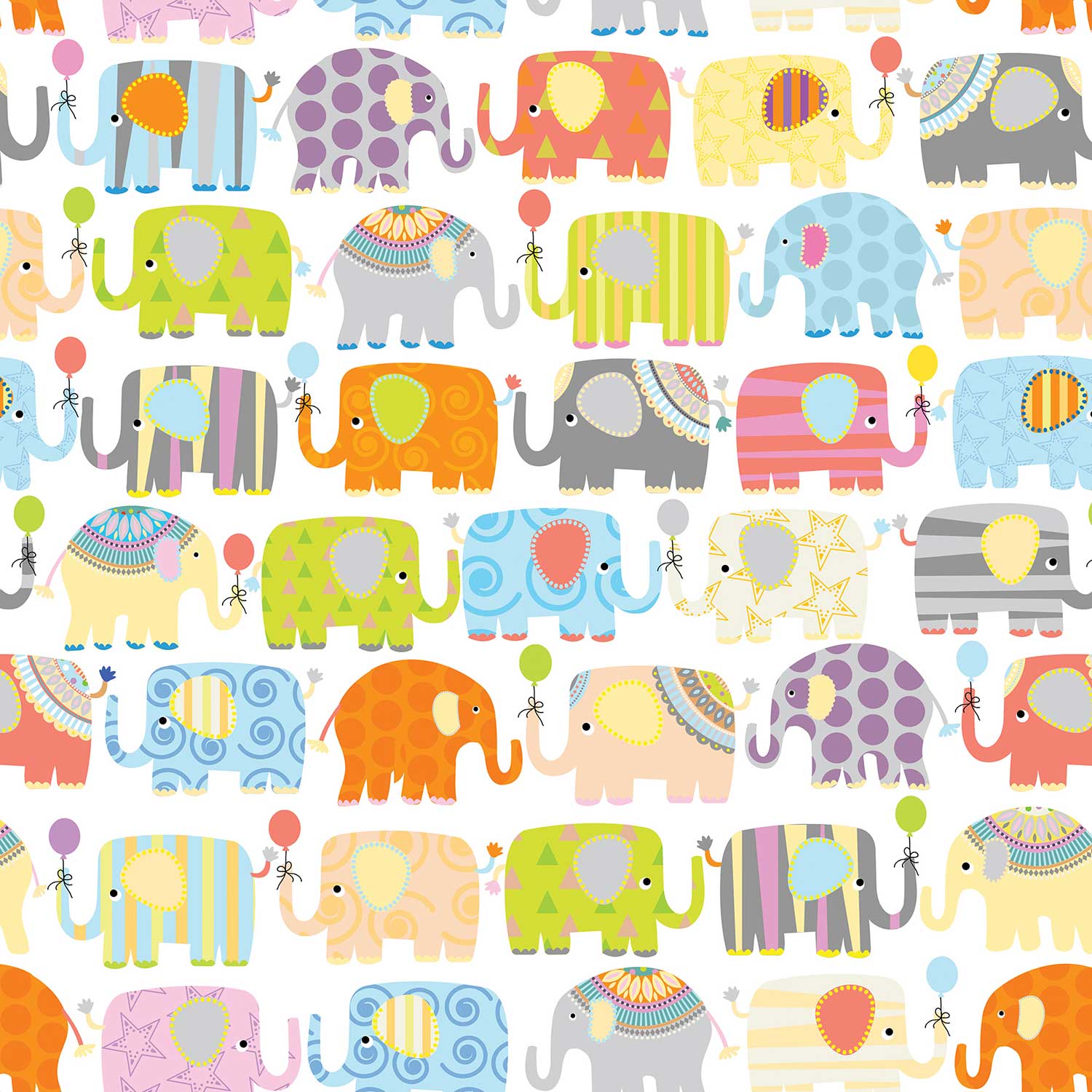 B138a Elephant Parade Baby Gift Wrapping Paper Swatch 
