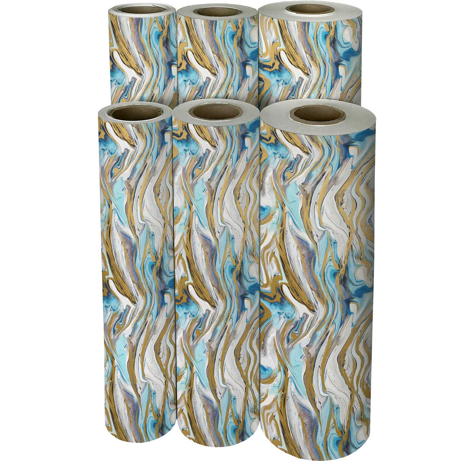 Marbleized Mint Gift Wrap | Present Paper, 1/2 Ream 417 ft x 24 in