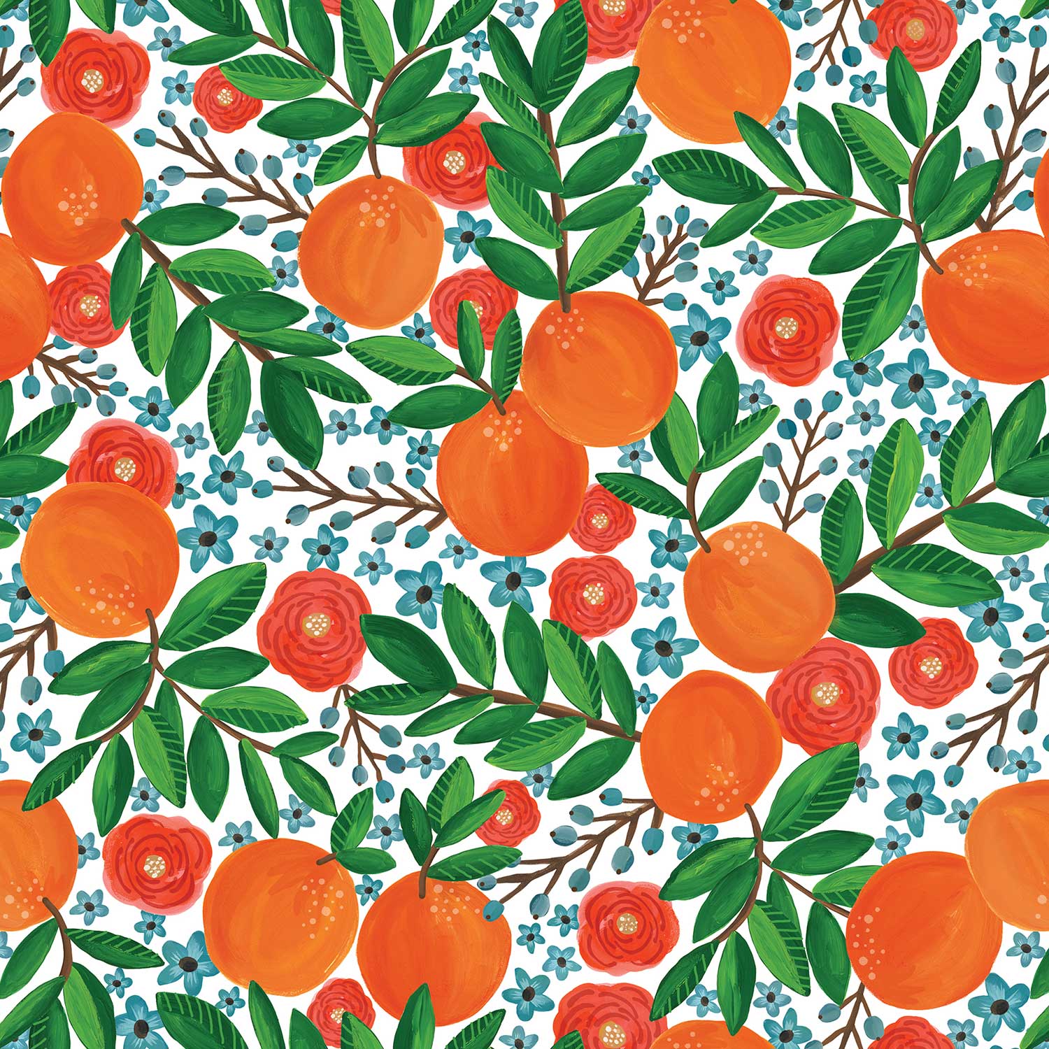 B257a Oranges Gift Wrapping Paper Swatch 