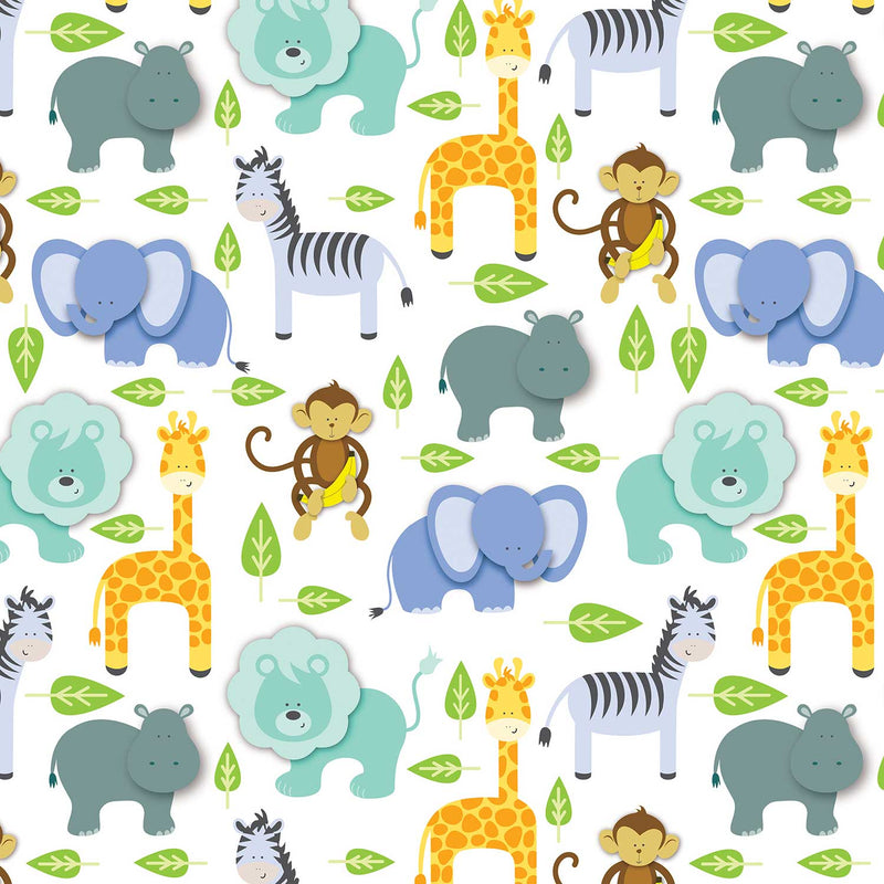 Jillson & Roberts Bulk Gift Wrap, Zoo, 1/4 Ream 208' x 24 inch