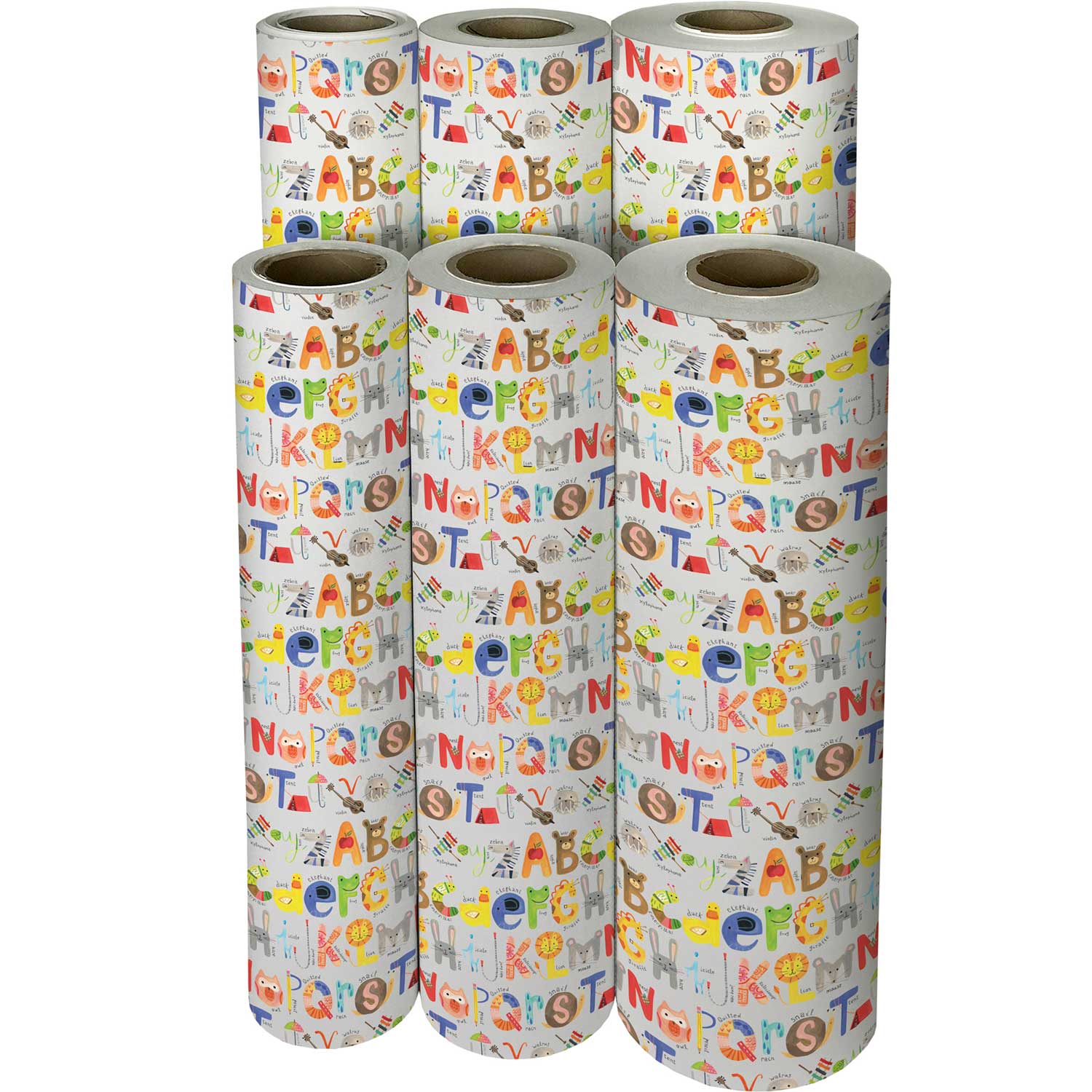 Alphabet Christmas Gift Wrap by Present Paper Full Ream 833 ft x 24 in