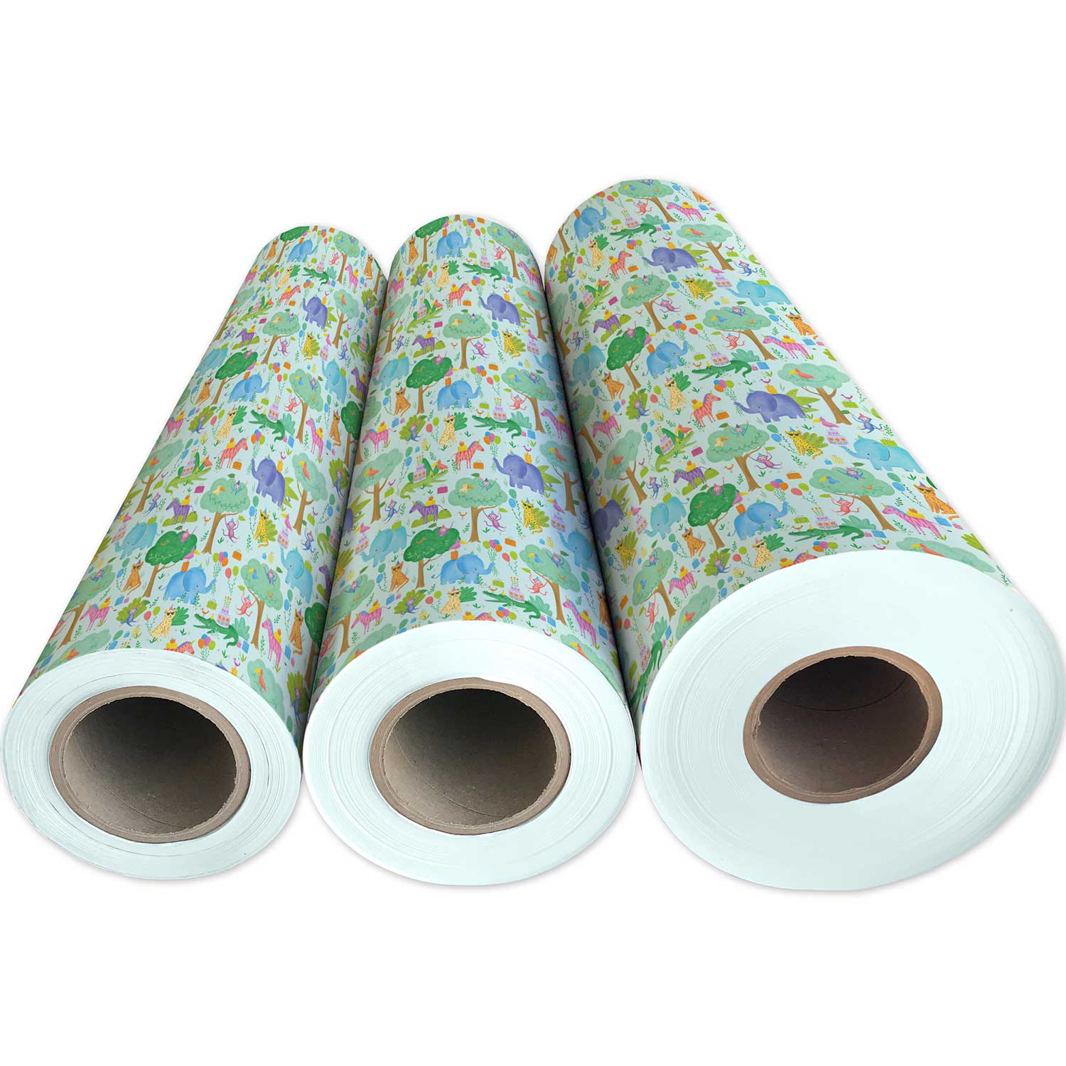 B328g Jungle Party Birthday Gift Wrapping Paper 3 Reams 
