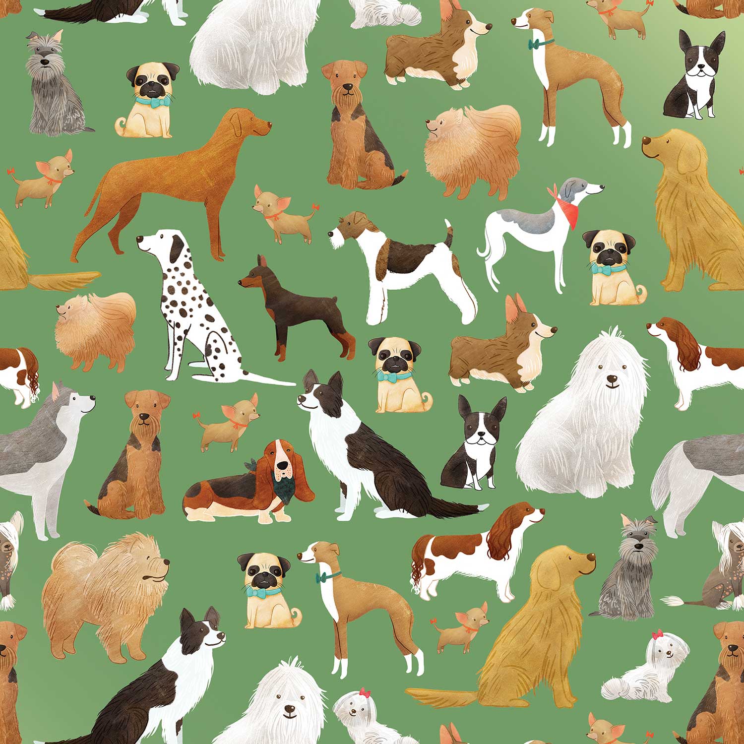 B332a Best in Show Dogs Gift Wrapping Paper Swatch 