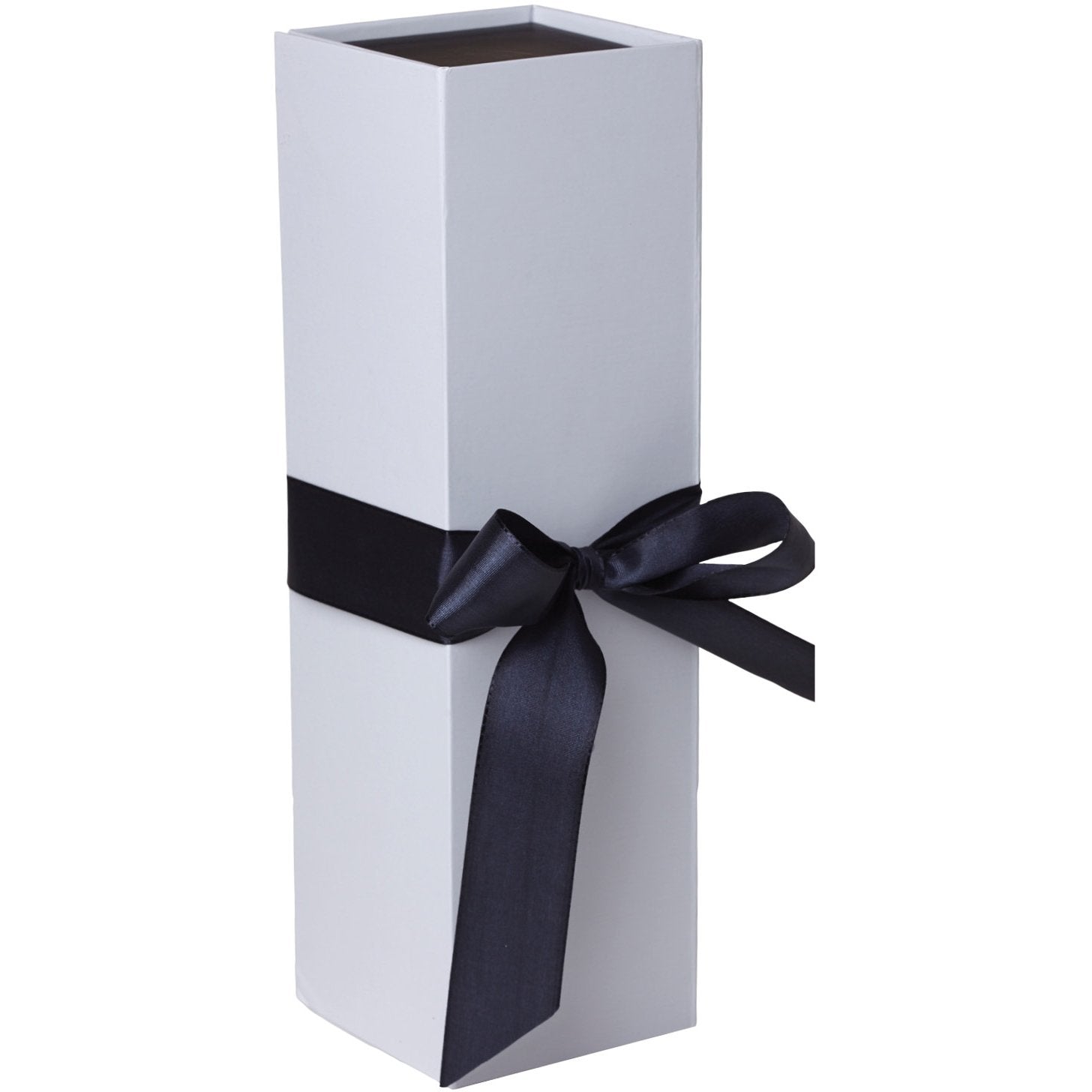 Jillson & Roberts Bottle Gift Box with Ribbon Tie, Sophisticate White Matte (12 Pcs) - Present Paper
