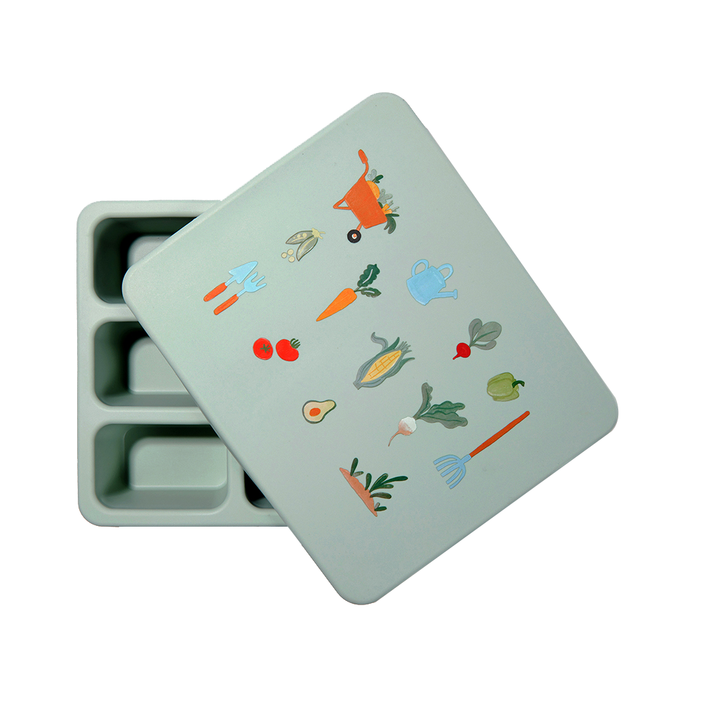 Silicone Bento Box Veggie Garden Robin's Egg Blue
