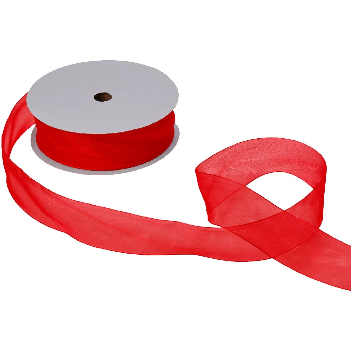 Jillson & Roberts Organdy Sheer Ribbon, 1 1/2" Wide x 100 Yards, Red
