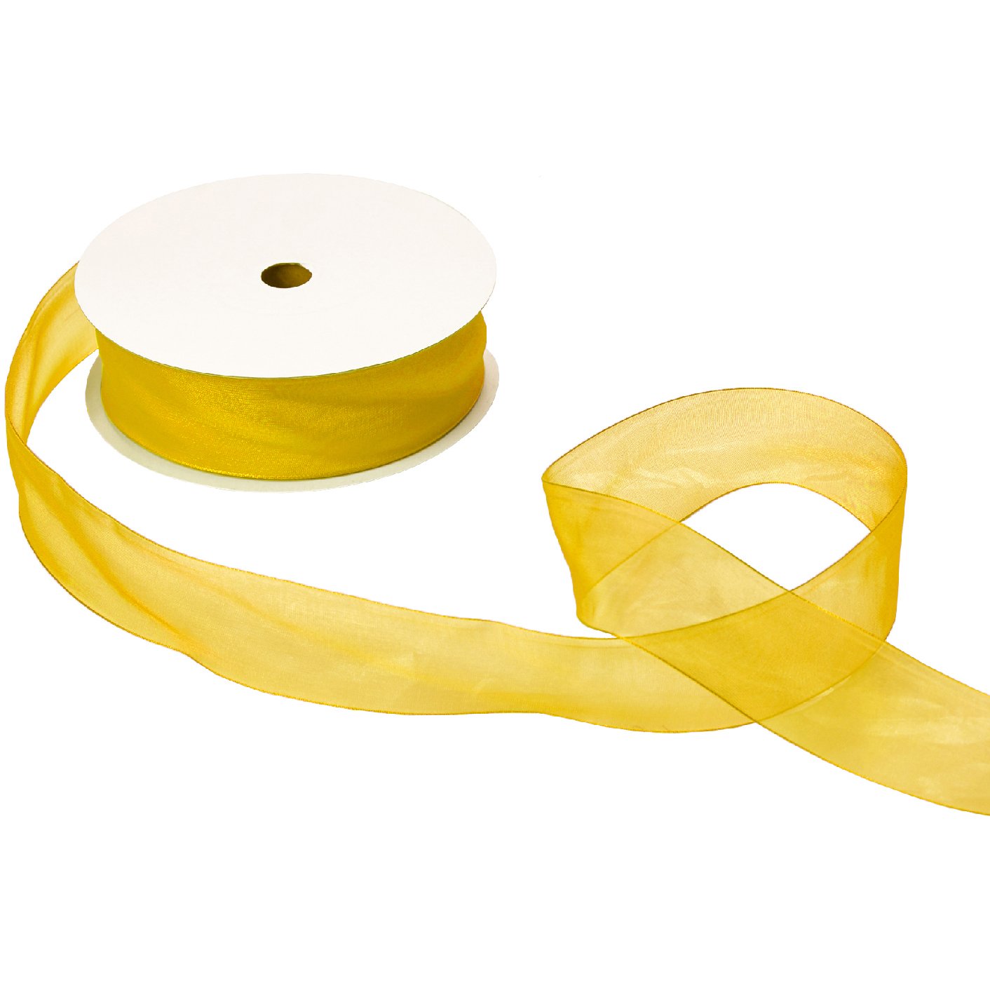 Jillson & Roberts Organdy Sheer Ribbon, 1 1/2" Wide x 100 Yards, Yellow