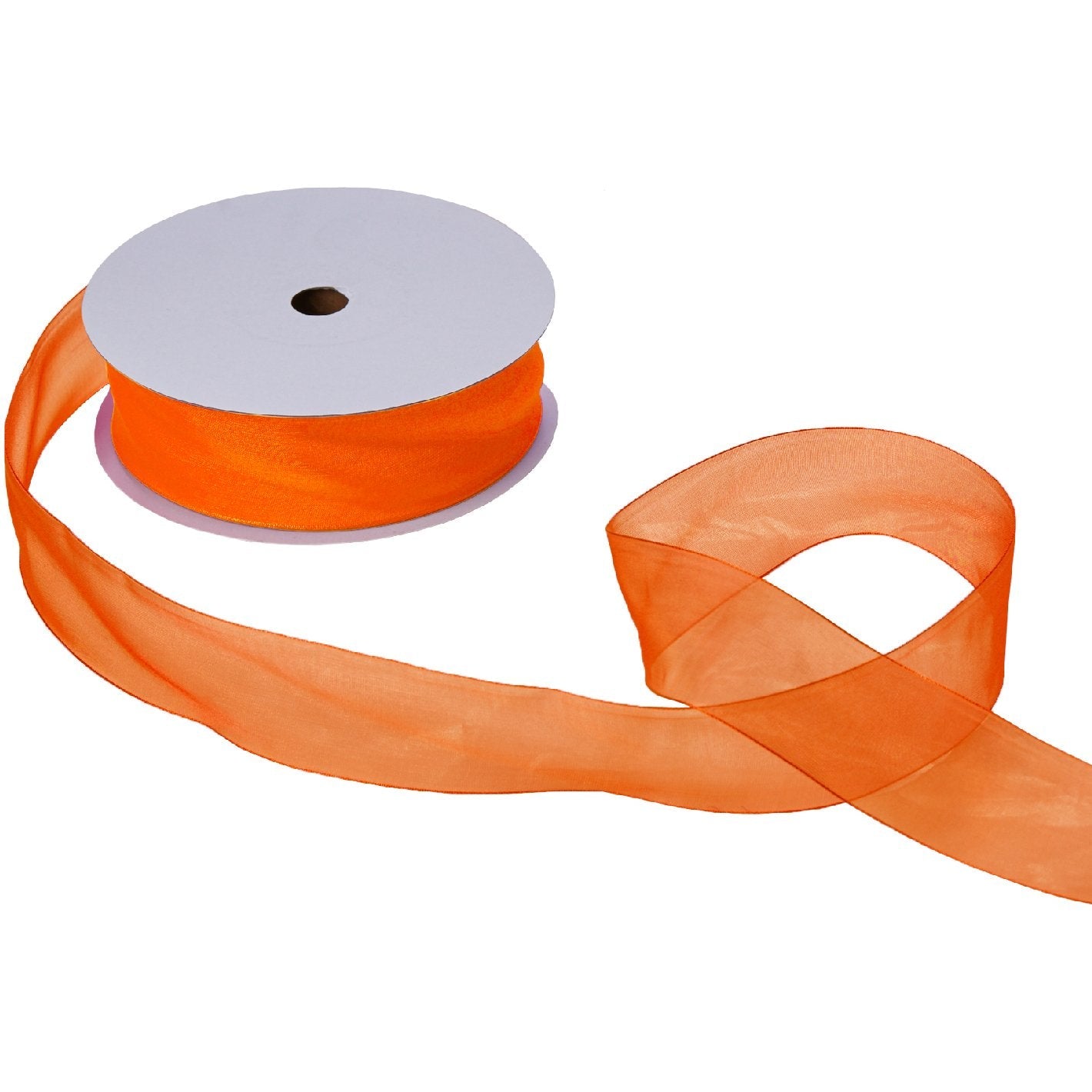 Jillson & Roberts Organdy Sheer Ribbon, 1 1/2" Wide x 100 Yards, Orange
