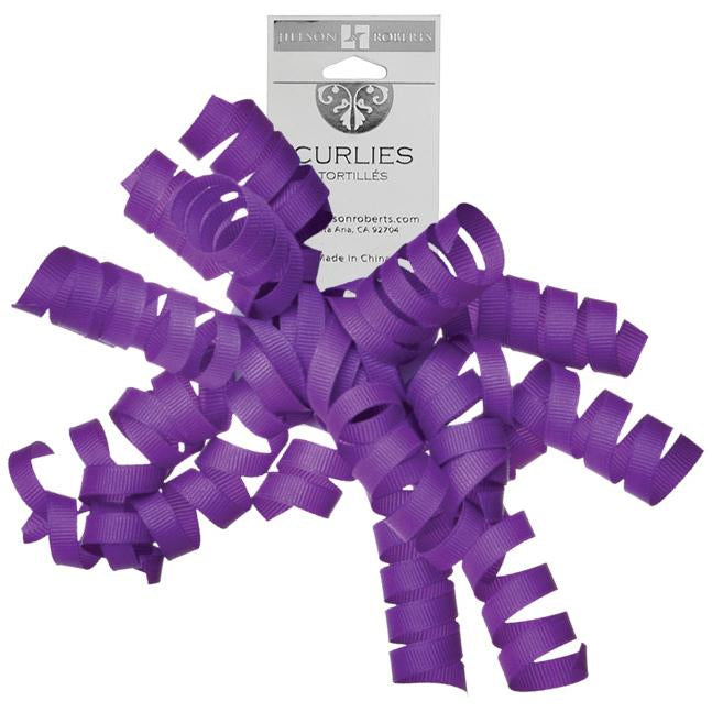 Jillson & Roberts Grosgrain Curlie Gift Bows, Purple