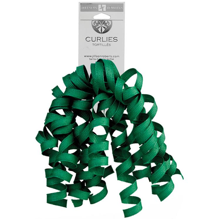 Jillson & Roberts Grosgrain Curlie Gift Bows, Emerald
