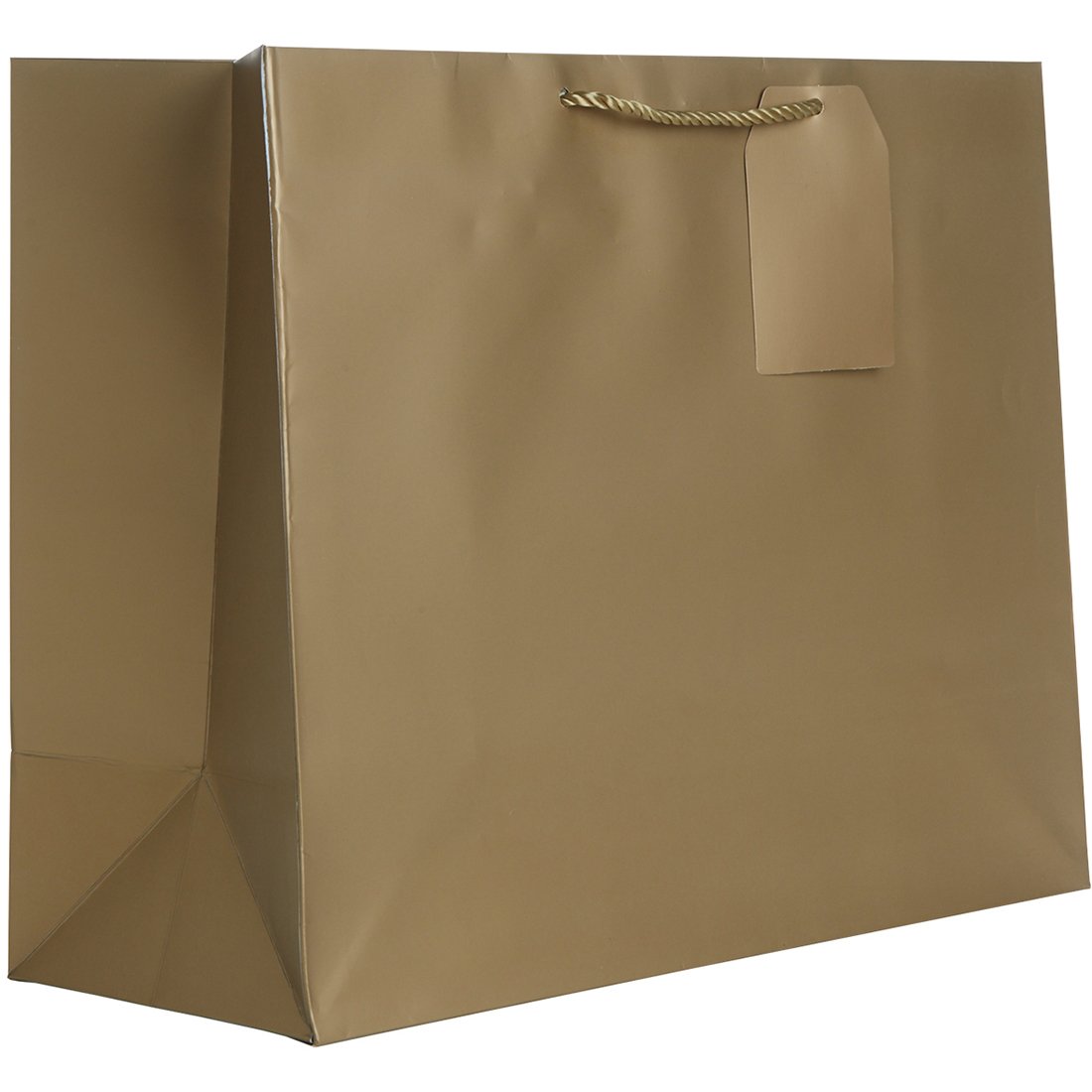 Heavyweight Solid Color Large Jumbo Gift Bags, Matte Metallic Gold
