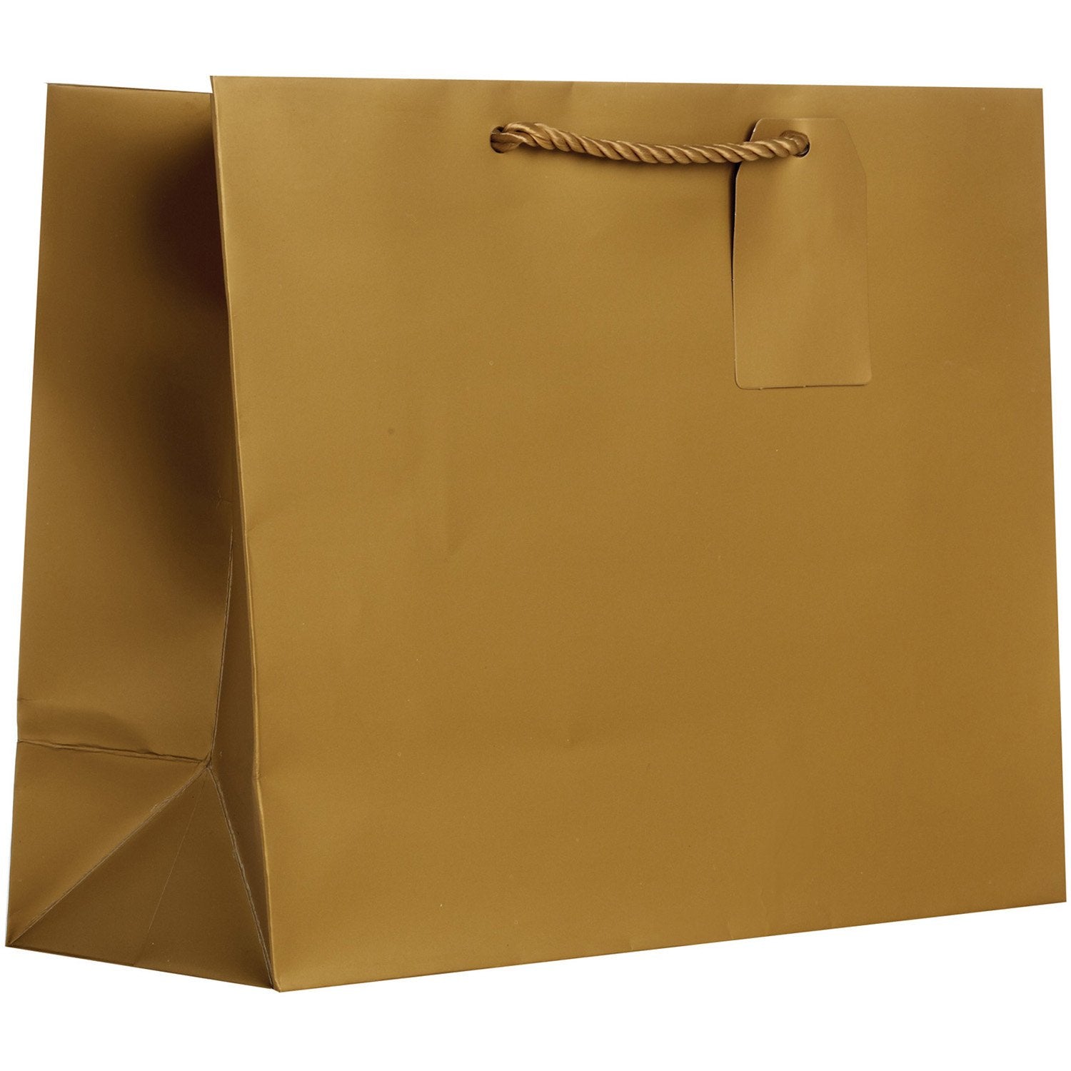 Heavyweight Solid Color Large Gift Bags, Matte Metallic Gold