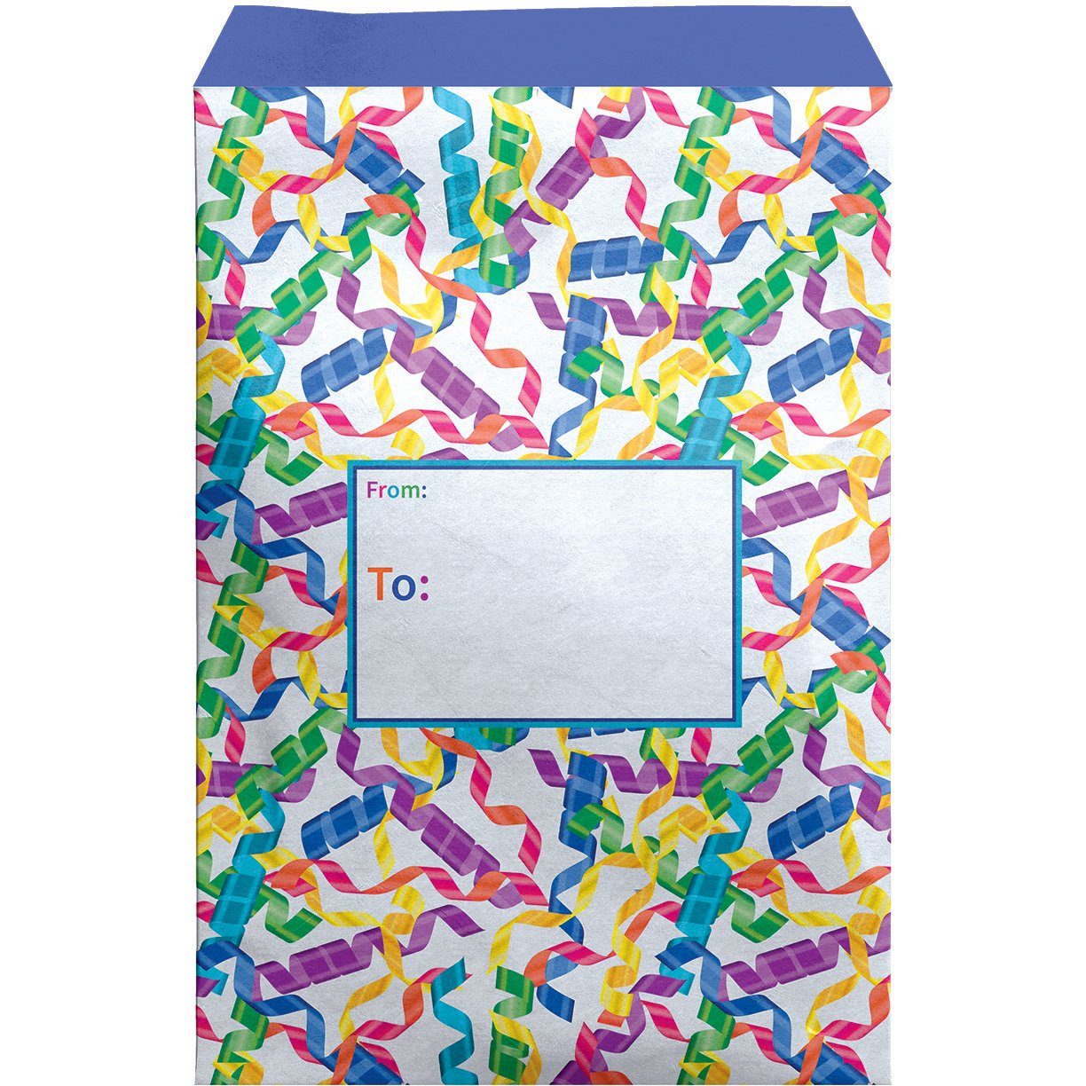 Large Birthday Printed Padded Mailing Envelopes, Streamers