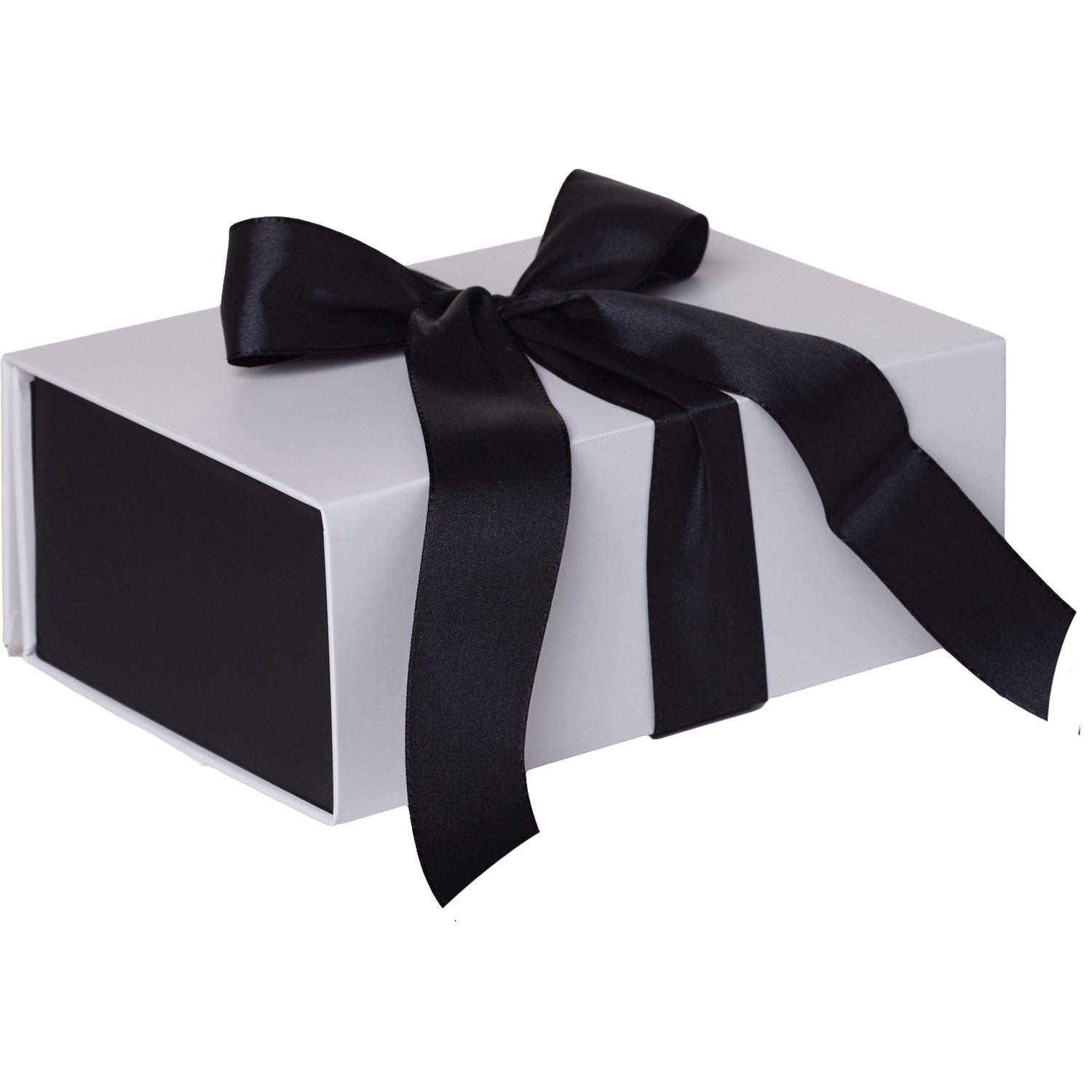 Jillson & Roberts Medium Gift Box with Ribbon Tie, Sophisticate White Matte (12 Pcs)