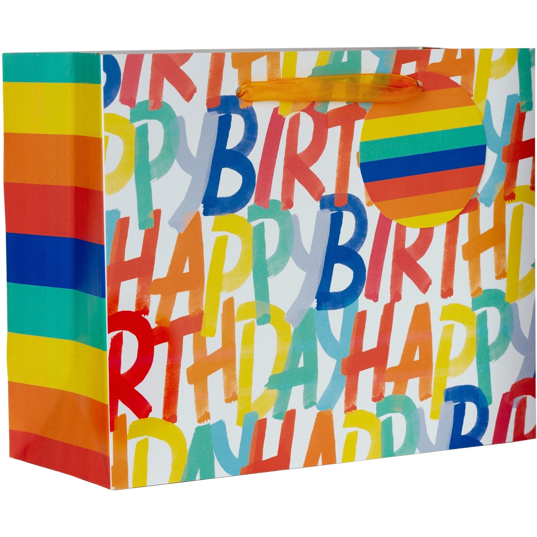 Medium Gloss Birthday Party Gift Bags, Rainbow Birthday