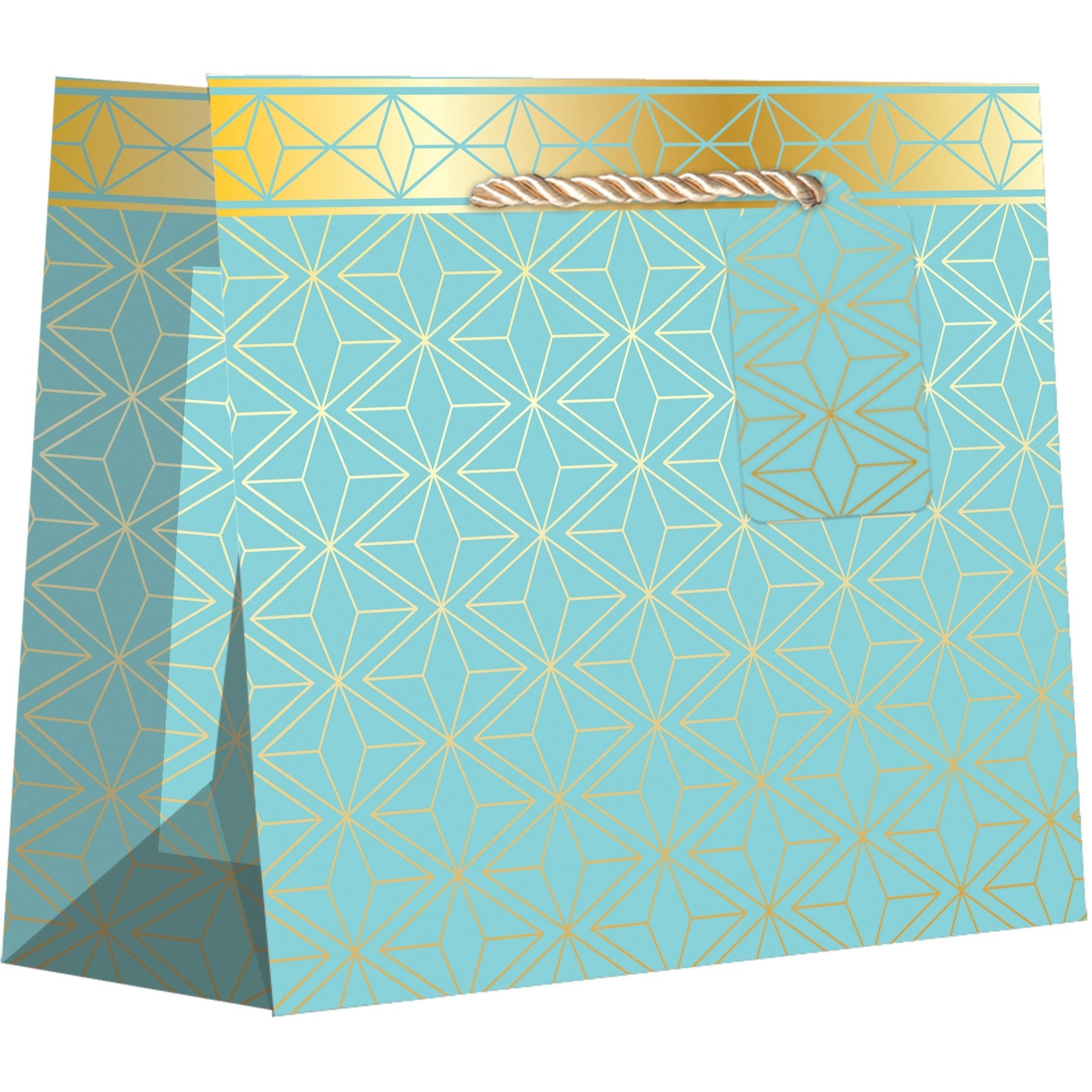 Medium Gift Bags, Modern Geometric with Foil Accents