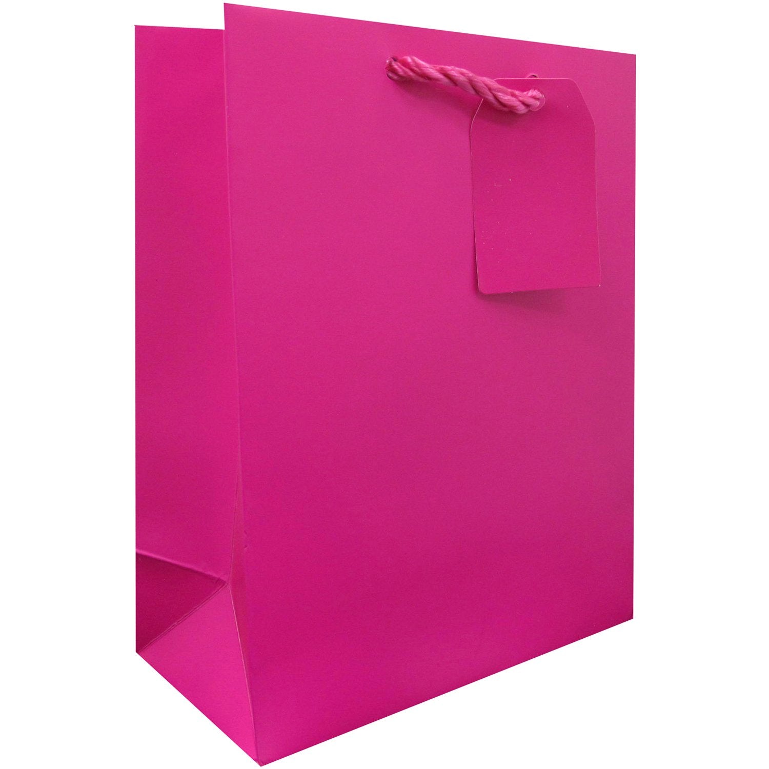 Heavyweight Solid Color Medium Gift Bags, Matte Magenta