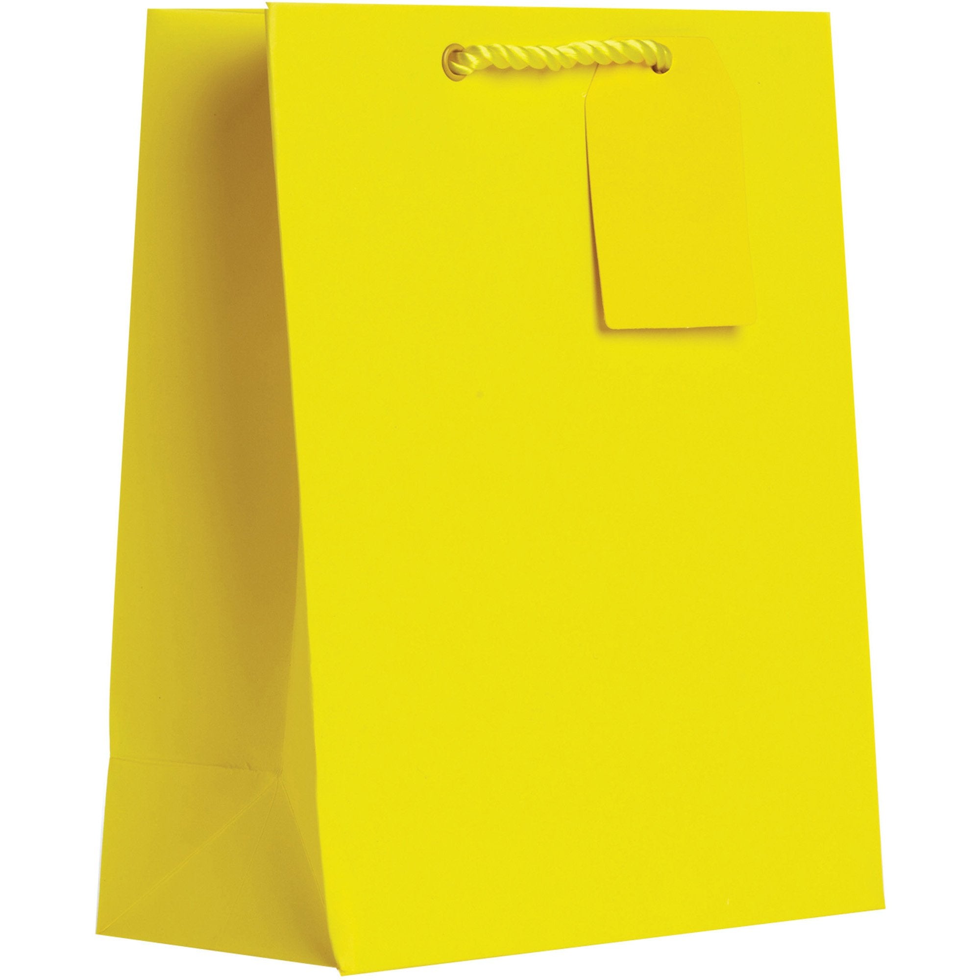 Heavyweight Solid Color Medium Gift Bags, Matte Yellow