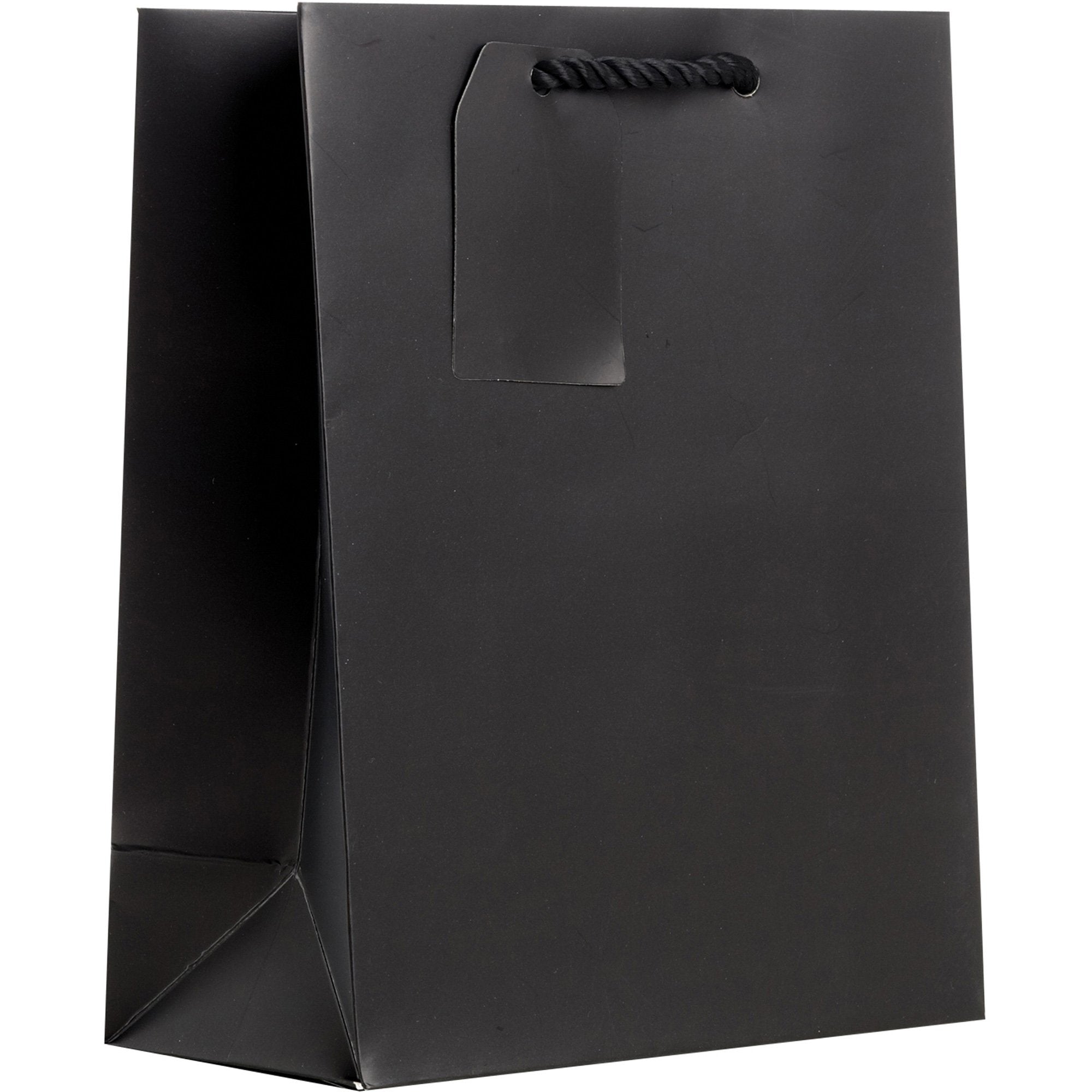Heavyweight Solid Color Medium Gift Bags, Matte Black