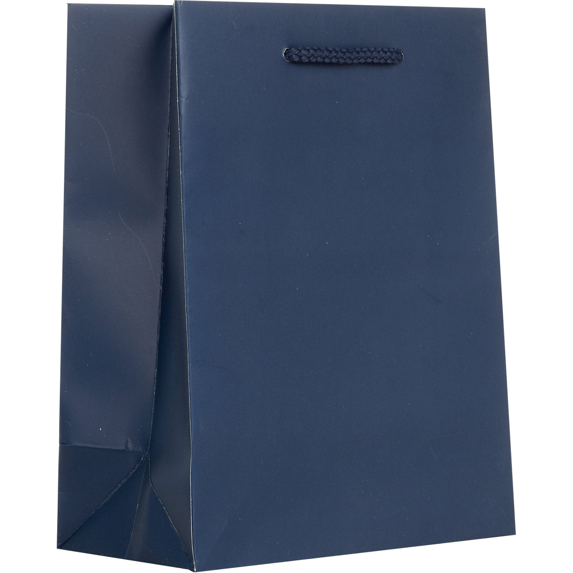 Heavyweight Solid Color Medium Gift Bags, Matte Navy Blue
