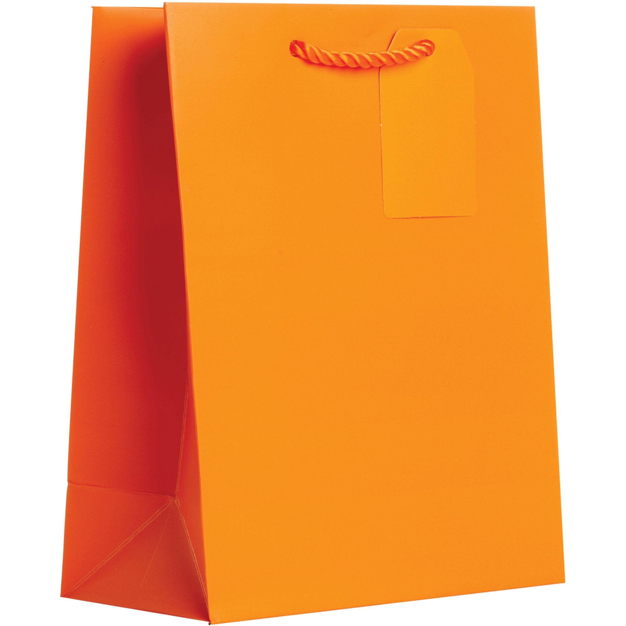 Heavyweight Solid Color Medium Gift Bags, Matte Orange