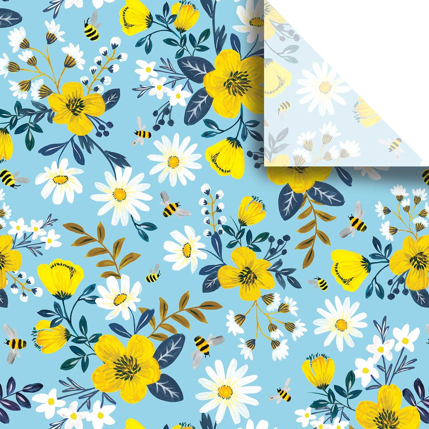 Daisies & Bees 20 x 30 Floral Gift Tissue Paper, 48 Folded Sheets