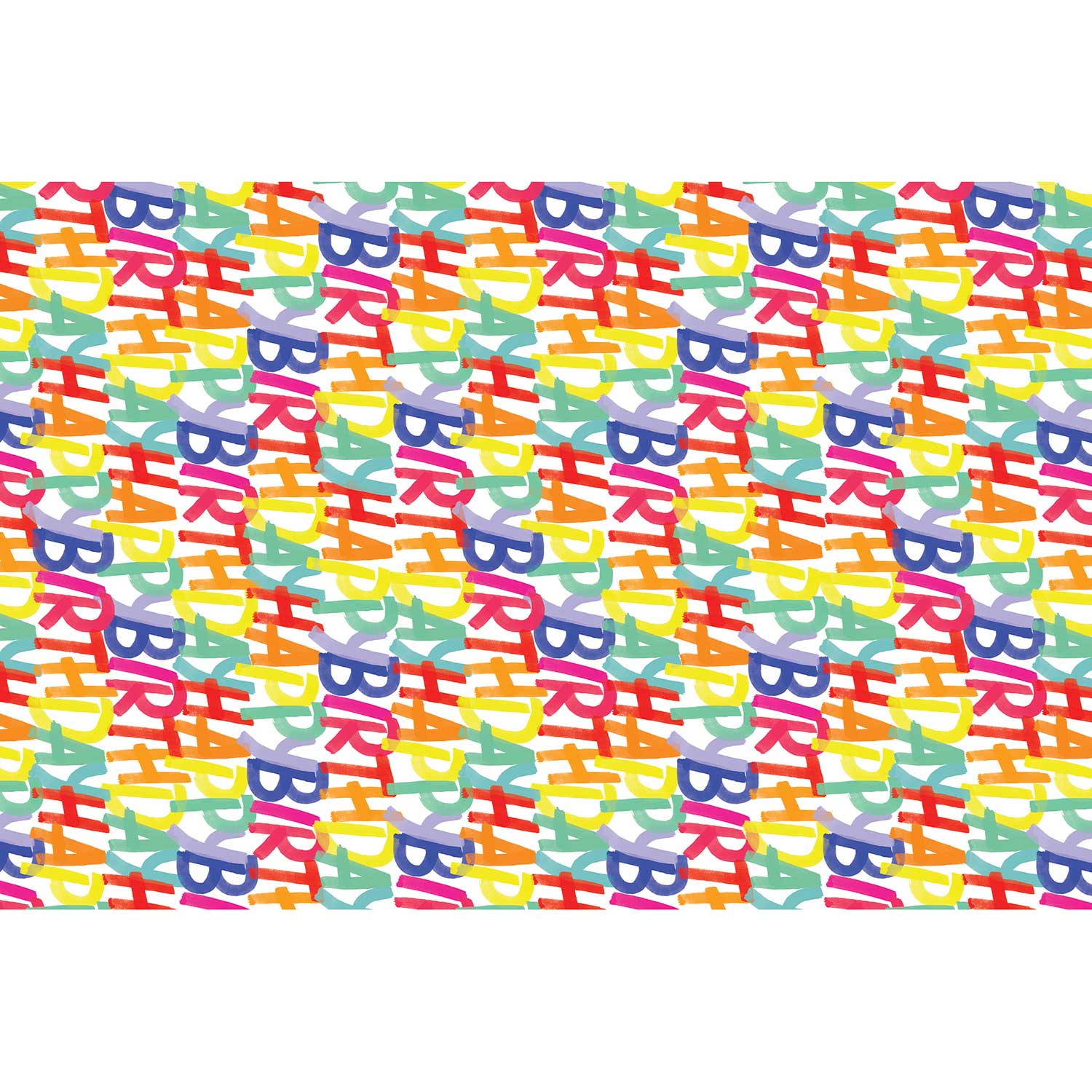 BPT122d Rainbow Birthday Letters Tissue Paper Full Sheet