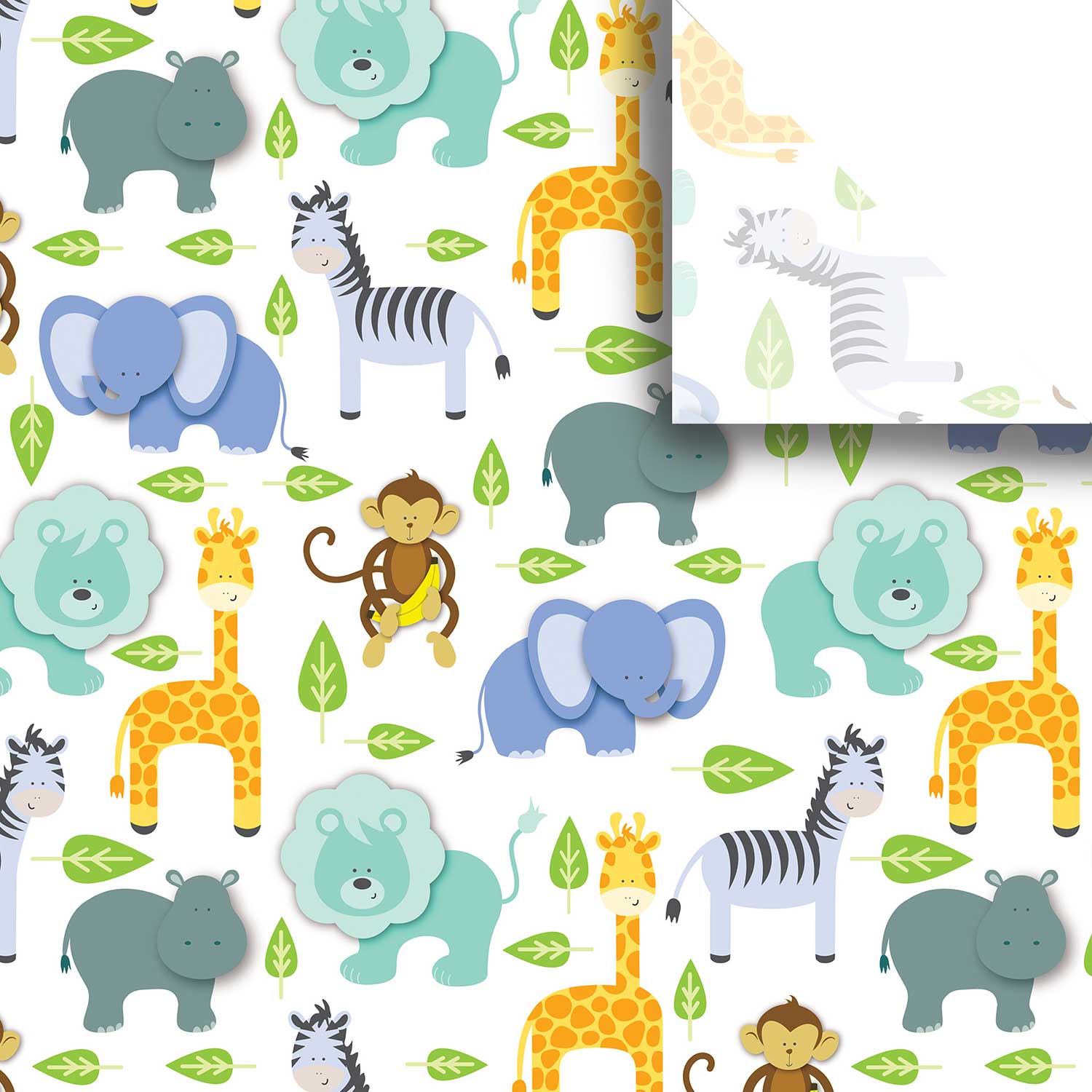 BPT268a Zoo Animals Tissue Paper Swatch