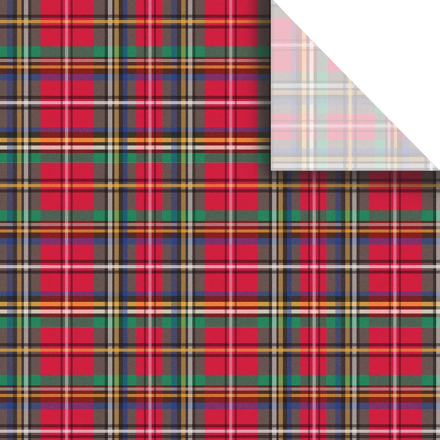 BPT659a Colorful Red Plaid Gift Tissue Paper Swatch