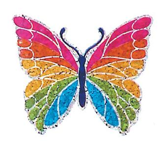 Bulk Roll Prismatic Stickers, Rainbow Butterfly (100 Repeats)