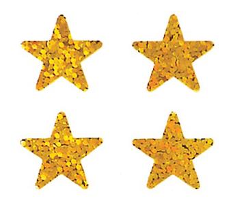 Bulk Roll Prismatic Stickers, Mini Gold Stars (100 Repeats)