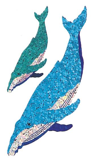 Jillson & Roberts Bulk Roll Prismatic Stickers, Humpback Whales (50 Repeats) - Present Paper