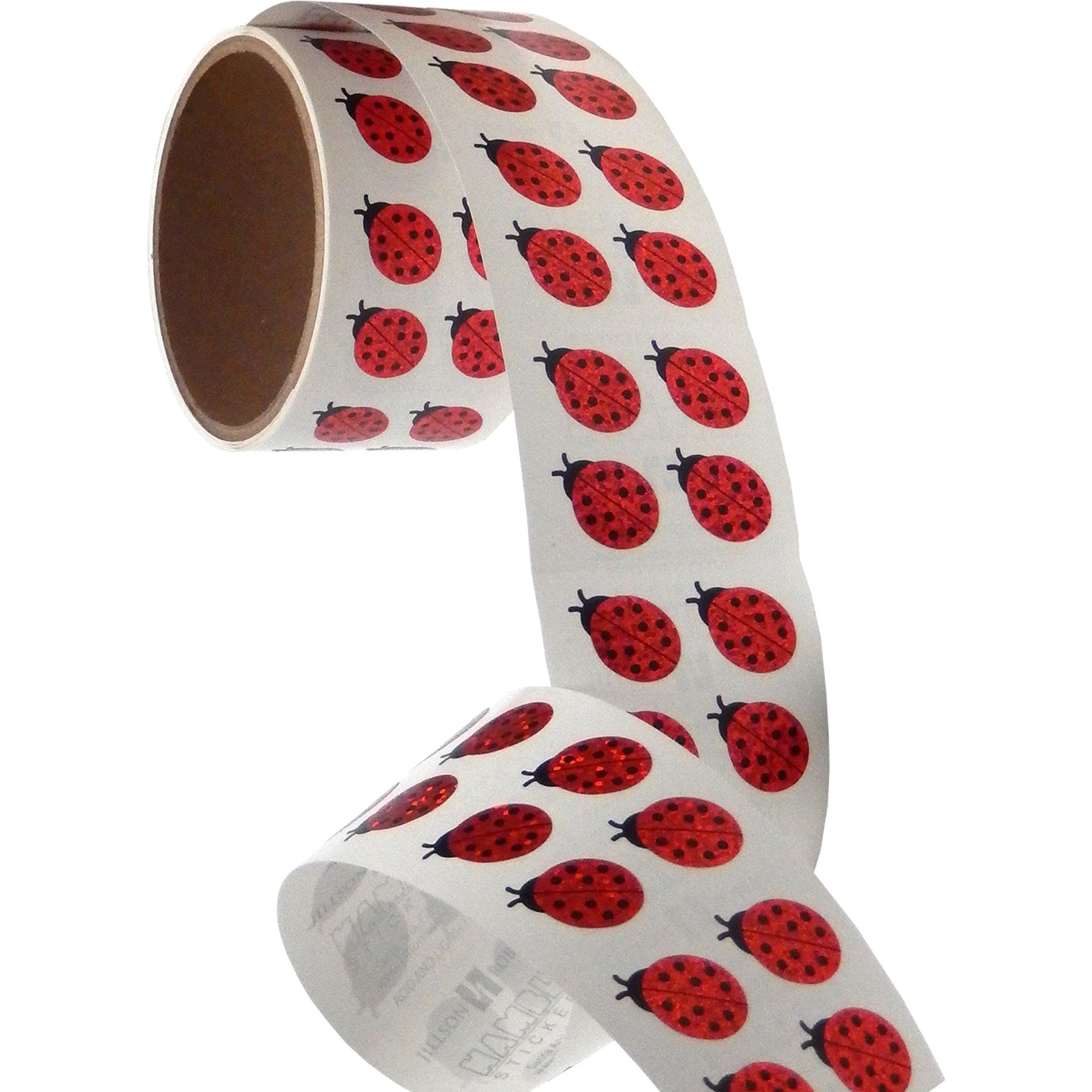 Jillson & Roberts Bulk Roll Prismatic Stickers, Mini Lady Bugs (100 Repeats) - Present Paper