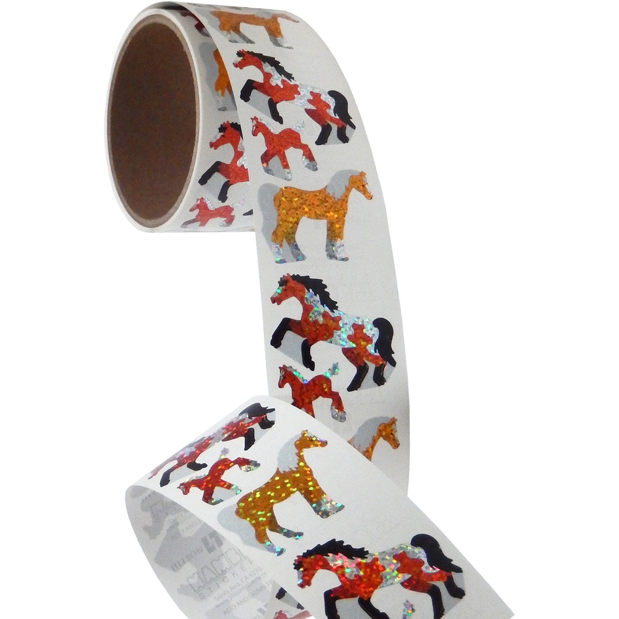 Jillson & Roberts Bulk Roll Prismatic Stickers, Horses (50 Repeats) - Present Paper