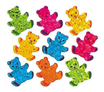 Bulk Roll Prismatic Stickers, Micro Teddy Bears (100 Repeats)