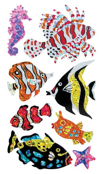 Bulk Roll Prismatic Stickers, Salt Water Fish (50 Repeats)