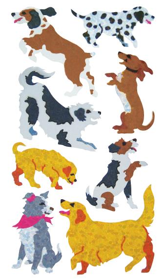 Jillson & Roberts Bulk Roll Prismatic Stickers, Dogs & Puppies (50 Repeats) - Present Paper