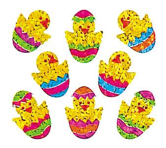 Jillson & Roberts Bulk Roll Prismatic Stickers, Mini Chicks in Eggs (100 Repeats) - Present Paper