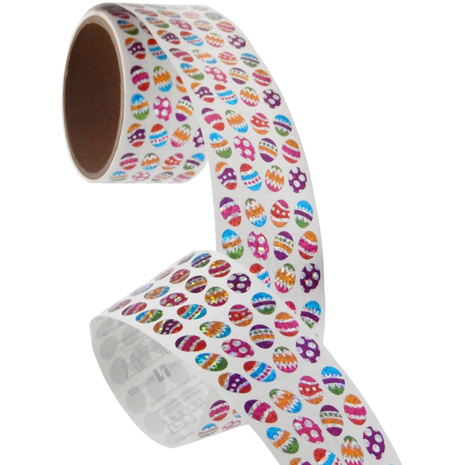 Jillson & Roberts Bulk Roll Prismatic Stickers, Micro Easter Eggs (100 Repeats) - Present Paper